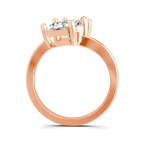10kt Rose Gold Lucia Two Stone Cushion and Pear Toi et Moi Lab Grown Diamond Ring (1 Ct. Tw.) right