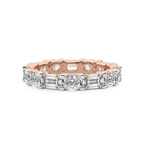 9ct Rose Gold Mckenna Oval & Emerald Lab Diamond Eternity Ring (3 Ct. Tw.) front image