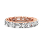 14kt Rose Gold Brynn Emerald & Round Lab Diamond Eternity Ring (5 Ct. Tw.) front image