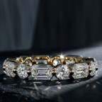 10kt Rose Gold Allie Round & Emerald Lab Diamond Eternity Ring (6 Ct. Tw.) color product image one