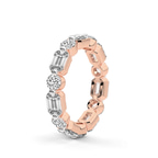 10kt Rose Gold Allie Round & Emerald Lab Diamond Eternity Ring (6 Ct. Tw.) standing product image one