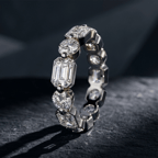 10kt Rose Gold Allie Round & Emerald Lab Diamond Eternity Ring (6 Ct. Tw.) color product image two