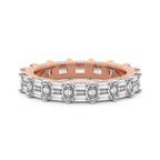 14kt Rose Gold Sol Emerald Milgrain Lab Diamond Eternity Ring (4 Ct. Tw.) front image