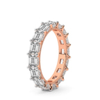 14kt Rose Gold Sol Emerald Milgrain Lab Diamond Eternity Ring (4 Ct. Tw.) left