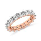 14kt Rose Gold Sol Emerald Milgrain Lab Diamond Eternity Ring (4 Ct. Tw.) right