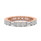 9ct Rose Gold Emory Emerald & Round Lab Diamond Eternity Ring (5 Ct. Tw.) front image