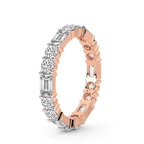 9ct Rose Gold Emory Emerald & Round Lab Diamond Eternity Ring (5 Ct. Tw.) left