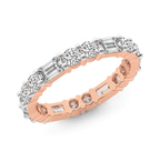 9ct Rose Gold Emory Emerald & Round Lab Diamond Eternity Ring (5 Ct. Tw.) right