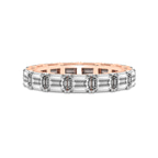 9ct Rose Gold Maven Emerald Lab Diamond Eternity Ring (3 Ct. Tw.) front image