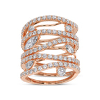 9ct Rose Gold Ivy Cocktail Ring (2 Ct. Tw.) left
