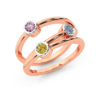 18kt Rose Gold Shooting Stars Colored Lab Diamond Ring (2 Ct. Tw.) front image