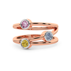 18kt Rose Gold Shooting Stars Colored Lab Diamond Ring (2 Ct. Tw.) side right image one