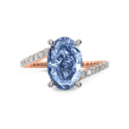 14kt Rose Gold Skyborne Colored Lab Diamond Ring (3 Ct. Tw.) left