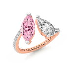9ct Rose Gold Day and Night Colored Lab Diamond Ring (3 Ct. Tw.) front image