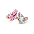 9ct Rose Gold Day and Night Colored Lab Diamond Ring (3 Ct. Tw.) left