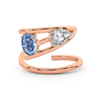 9ct Rose Gold Before the Rainbow Colored Lab Diamond Ring (1 Ct. Tw.) left