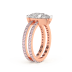 9ct Rose Gold Aurora Colored Lab Diamond Ring (3 Ct. Tw.) standing product image one