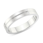 9ct White Gold Amour Men's Band left