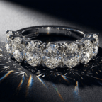 9ct White Gold Blanca Oval Lab Diamond Anniversary Band (1 Ct. Tw.) color product image one