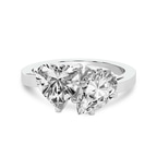 Platinum Meg Two Stone Pear and Heart Toi et Moi Lab Grown Diamond Ring (2 Ct. Tw.) front image