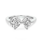 Platinum Luisa Two Stone Round and Princess Toi et Moi Lab Grown Diamond Ring (3 Ct. Tw.) front image