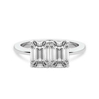 Platinum Itzel Two Stone with Both Emeralds Toi Et Moi Lab Grown Diamond Ring (4 Ct. Tw.) front image