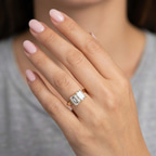Platinum Itzel Two Stone with Both Emeralds Toi Et Moi Lab Grown Diamond Ring (4 Ct. Tw.) model