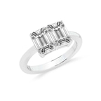 Platinum Itzel Two Stone with Both Emeralds Toi Et Moi Lab Grown Diamond Ring (4 Ct. Tw.) right