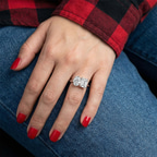 10kt White Gold Trianna Two Stone Oval and Emerald Toi Et Moi Lab Grown Diamond Ring (3 Ct. Tw.) model