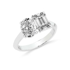 10kt White Gold Trianna Two Stone Oval and Emerald Toi Et Moi Lab Grown Diamond Ring (3 Ct. Tw.) right