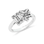 Platinum Lola Two Stone Heart and Emerald Toi Et Moi Lab Grown Diamond Ring (1 Ct. Tw.) right
