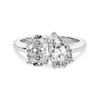 Platinum Violeta Two Stone Oval and Pear Toi Et Moi Lab Grown Diamond Ring (3 Ct. Tw.) front image