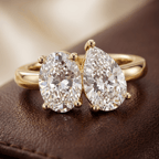 Platinum Violeta Two Stone Oval and Pear Toi Et Moi Lab Grown Diamond Ring (3 Ct. Tw.) color product image one
