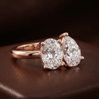 Platinum Violeta Two Stone Oval and Pear Toi Et Moi Lab Grown Diamond Ring (3 Ct. Tw.) color product image two