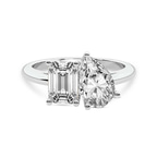 14kt White Gold Atana Two Stone Emerald and Pear Toi Et Moi Lab Grown Diamond Ring (2 Ct. Tw.) front image