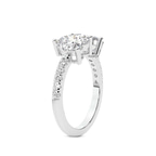 14kt White Gold Vega Two Stone Emerald and Heart Toi Et Moi Lab Grown Diamond Ring (2 Ct. Tw.) left