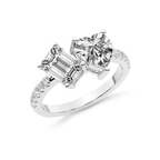 14kt White Gold Vega Two Stone Emerald and Heart Toi Et Moi Lab Grown Diamond Ring (2 Ct. Tw.) right