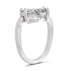 10kt White Gold Lucia Two Stone Cushion and Pear Toi et Moi Lab Grown Diamond Ring (1 Ct. Tw.) left