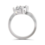 10kt White Gold Lucia Two Stone Cushion and Pear Toi et Moi Lab Grown Diamond Ring (1 Ct. Tw.) right