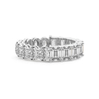 Platinum Jayla Emerald & Oval Lab Diamond Eternity Ring (3 Ct. Tw.) front image