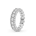 Platinum Jayla Emerald & Oval Lab Diamond Eternity Ring (3 Ct. Tw.) left