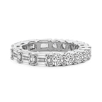 14kt White Gold Brynn Emerald & Round Lab Diamond Eternity Ring (5 Ct. Tw.) front image
