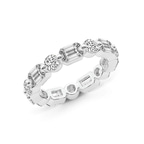 Platinum Allie Round & Emerald Lab Diamond Eternity Ring (7 Ct. Tw.) side right image one