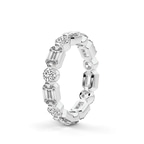 Platinum Allie Round & Emerald Lab Diamond Eternity Ring (7 Ct. Tw.) standing product image one