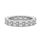Platinum Sol Emerald Milgrain Lab Diamond Eternity Ring (6 Ct. Tw.) front image
