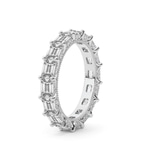 Platinum Sol Emerald Milgrain Lab Diamond Eternity Ring (6 Ct. Tw.) left
