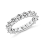Platinum Sol Emerald Milgrain Lab Diamond Eternity Ring (6 Ct. Tw.) right