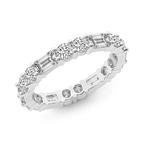 Platinum Emory Emerald & Round Lab Diamond Eternity Ring (5 Ct. Tw.) right