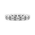 9ct White Gold Maven Emerald Lab Diamond Eternity Ring (3 Ct. Tw.) front image