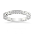 14kt White Gold Vintage Wedding Band front image